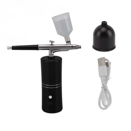 Facial Airbrush Machine Handheld Oxygen Injection Airbrush High Pressure Portable Facial Mist Moisturizing Sprayer Black 20ml
