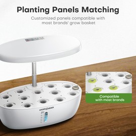 Indoor Garden Hydroponics Growing System: 12 Pods Plant Germination Kit Herb Garden Kit Growth Lamp Countertop with LED Grow Light Hydrophonic Planter Grower Harvest Vegetable Lettuce White