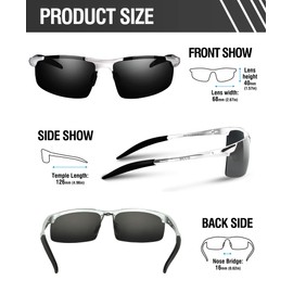 Duco Driving Sunglasses for Men Ultralight Polarized Sunglasses metal Frame mens Sun Glasses 100% UV400 Protection 8177s (Silver Frame Gray Lens)