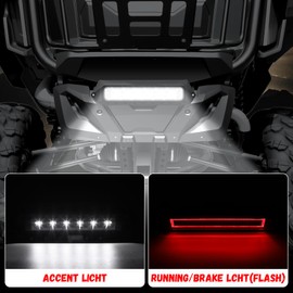 LED Rear Center Accent Tail Light Kit for Honda Talon 1000R 1000X 1000X-4 (2019-2024) Accessories – Waterproof Auxiliary Brake Stop Running Taillight Assembly