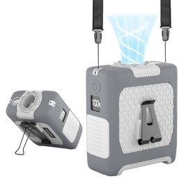 Waist Fan, Belt Fan, 2026 Improved 5-in-1, Instant Cooling, 10,000 mAh Large Capacity, 5 Levels of Powerful Air Flow Adjustment, LED Surge Display, Small, Lightweight, Quiet, USB Type-C Rapid Charging, Waist Fan, Portable Fan, Outdoor Work/Outdoor/Constr