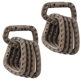 Tactical Carabiner Keychain - 12 Pack Hard Polymer Carabiners D Rings Light Weight Spring Snap Gear Clip Utility Hooks Backpack Hanging Buckle for Outdoor Travelling Camping Hiking Fishing Brown