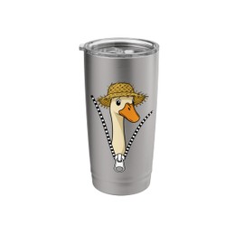 Cool Runner Duck with Straw Hat Indian Runners Running Duck Stainless Steel Insulated Tumbler