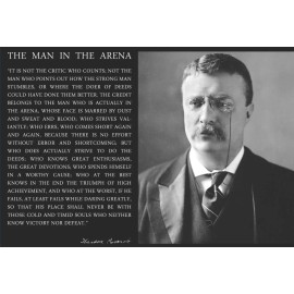 Theodore Teddy Roosevelt 13x19 Poster With the Man in the Arena Quote Unique