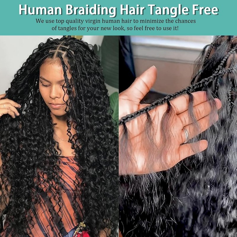 Human Braiding Hair for Boho Braids Human 110g 20 Inch