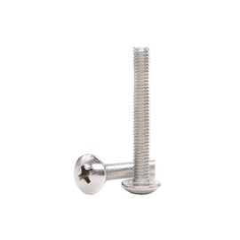 cSeao 30pcs M4x35mm Truss Head Machine Screws, Phillips Drive, Full Thread, 304 Stainless Steel, Bright Finish