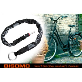 Fahrrad Einsteckkette für Rahmenschloss mit Loc-In Funktion, Fahrradschloss, Premium Security Level 10, Länge 85cm Ø 6mm, ummantelt