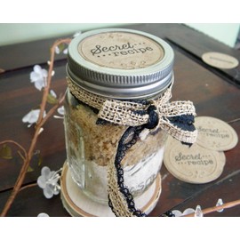Secret Recipe Mason Jar Labels Gift Tags for Canning Lid Toppers Set of 12