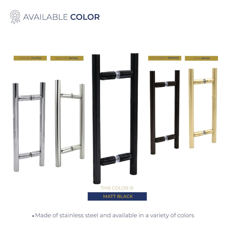 MONT HARD 8" Shower Door Handle Center-to-Center Back-to-Back Ladder Pull,