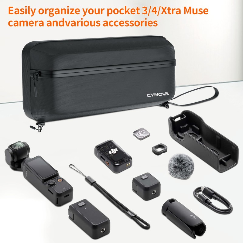 CYNOVA Black DJI OSMO Pocket 3 Carrying Bag, Shockproof DJI