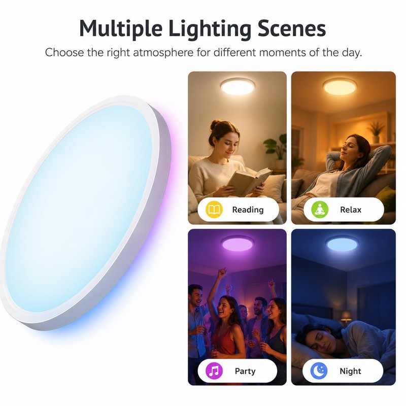 HomeKit Smart LED Ceiling Lights RGBCW Color Changing Ceiling Light