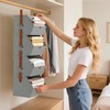 2-Pack 4-Tier Hanging Closet Organizer Shelves, Foldable Non-Woven Fabric Wardrobe