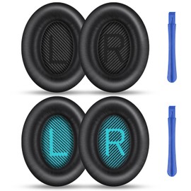 Ainiv Ohrpolster für Bose, Professionelle Ersatz-Ohrpolster, Ersatzpolster für Bose QuietComfort 35 (QC35) Kopfhörer, Ersatz Ohrkissen Kompatibel mit Bose QC35 QC35 II QC25 QC35 Ae2 Ae2i Ae2w(Schwarz)