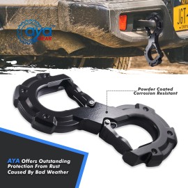 Ayagear S-Shape Integrated Winch Quick Shackles With 33,000 Lbs Break Strength Black New