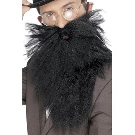 Smiffys Long Beard & Tash, Black , Cosmetics and Disguises Fancy Dress, Cosmetic Dress Up Cosmetics & Disguises.