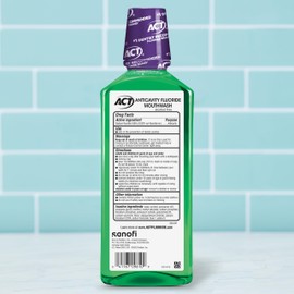 ACT Total Care Zero Alcohol Anticavity Fluoride Mouthwash 18 fl. oz. Kills Bad Breath Germs, Fresh Mint