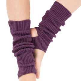 Ecroon Women's Girls Ballet Leg Warmers with Heel Hole Leg Warmers Ballet Yoga Leg Warmers Leg Warmers Approx. Support Stockings, purple