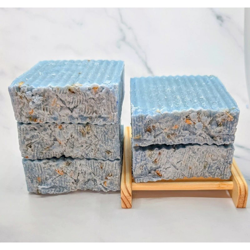 Homemade 5 Bar Assorted Natural Soap Bundle with Loofah -