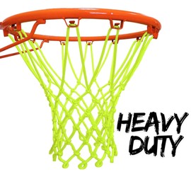 Glow in The Dark Basketball Net - Luminous Basketball Hoop net - Basketball Nets Heavy Duty Outdoor - Basketball Net Replacement - 12 Loops Standard Size - All Weather Anti Whip Technology