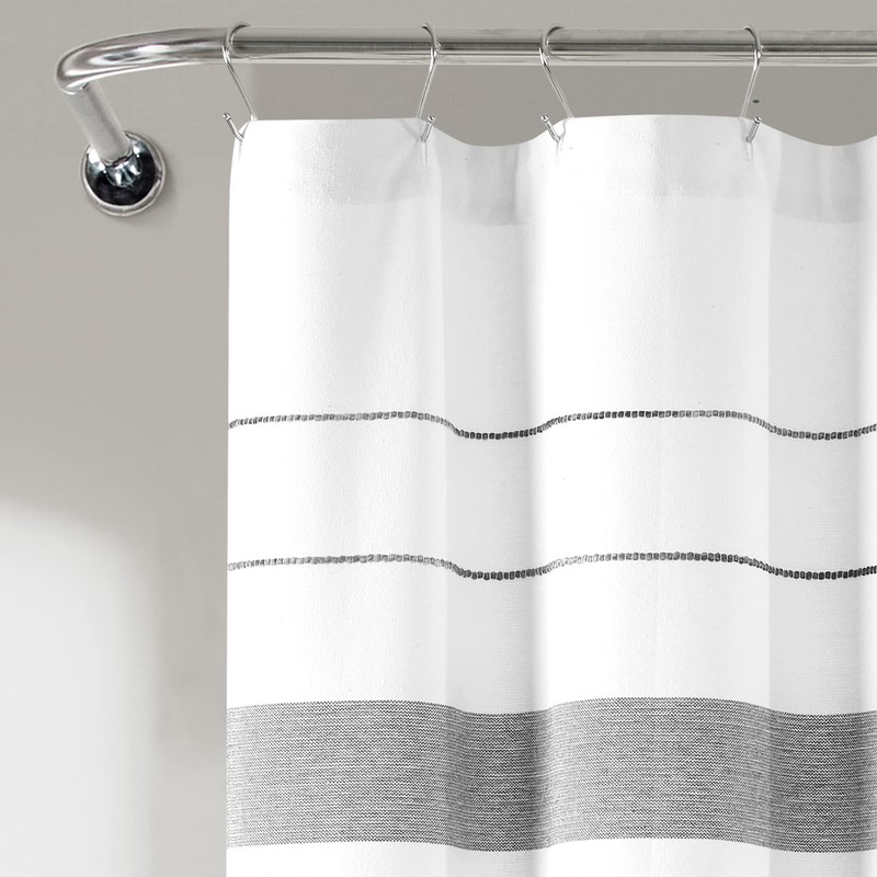 Lush Decor Chic Stripe Yarn Dyed Cotton Blend Shower Curtain