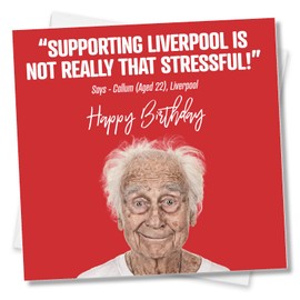 Punkcards - Liverpool Birthday Card, Funny Football Birthday Card, Liverpool Fan, Supporter Birthday Card
