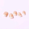 24Pcs White Gradient Press on Nails Short Gradient Nails Extra