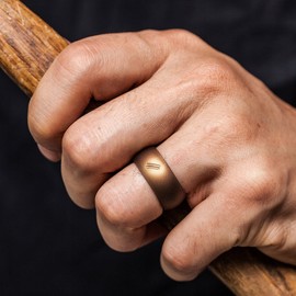 ThunderFit Silicone Wedding Ring for Men, Rubber Wedding Band 8.7mm Wide 2.5mm Thick