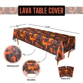 Lava Table Covers (2), Luau Party Supplies, Volcano Birthday, Lava Floor Game, Lava Theme Party, Lava Table Cloth, Hot Lava Game, Lava Decoration, Dinosaur Theme Party, Lava Backdrop, Blue Orchards