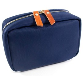 Charis HIGH FIVE Nylon Cosmetics Pouch for Women Durable Water Resistant Simple Bag Organizer - Navy