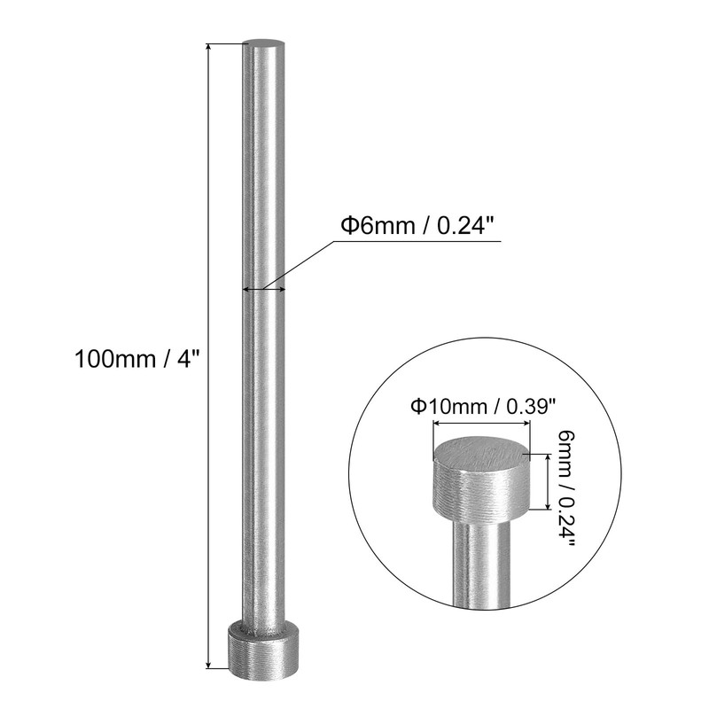QUARKZMAN Pack of 10 Straight Ejector Pins, 6mm (0.24") Diameter,