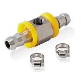 3/8 Fuel Pressure Sensor Quick Connector T - Fitting Adapter with 2 x Plastic Rings Fit for Universal Car Fuel Pressure Gauge Fittings