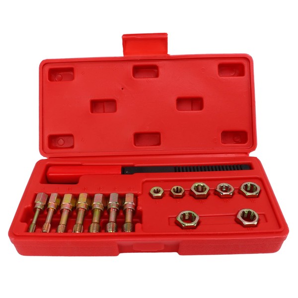 Greensen 15pcs Metrische Gewinde -Verfolgungsjagd Set Kohlenstoffstahl Retheading Tap Die