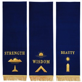 Handcrafted on Velvet Masonic Blue Lodge Pedestal Covers - Set of Three
