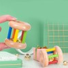 Toddmomy Baby Wooden Rattle Roll Rainbow Rattles Bells Cylinder Rolling
