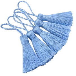 Makhry - 20 borlas pequeñas hechas a mano de hilo sedoso de 4.3 pulgadas con lazo de cordón de 2 pulgadas y pequeño nudo chino para arete, recuerdos, marcadores, accesorios de manualidades de