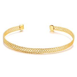 BROCC Gold Chunky Choker Necklace for Women 14K Gold Plated Bold Statement Necklace Open Thick Striped Flat Snake African Collar Exaggerated Choker Jewelry for Women