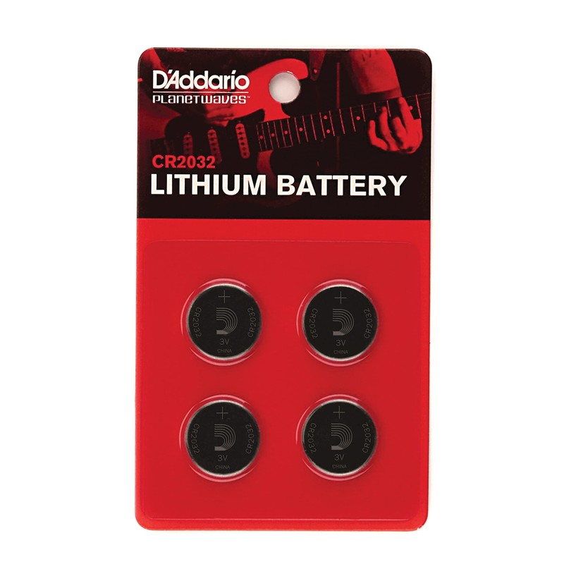 D'Addario Accessories CR2032 Lithium Battery, 4-pack
