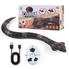 AMCHSURI Remote Control Snakes Realistic Rc Snake Prank Cobra Rechargeable Smart Sensing Snake Cat Toy with Infrared Controller Snake Toys for Kids/Cat