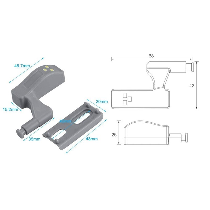 Zerodis 10-Piece Universal Closet LED, Hinge Sensor Light for Cabinet,