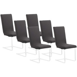 infactory Chair Covers: Set of 6 Stretch Chair Covers with Backrest, Oeko-Tex® Standard 100, Black (Chair Cover Stretch, Covers Chairs, without)