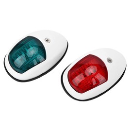Marine Navigation Light Signal Lamp DC 12V 3W Red and Green LED Waterproof Boat Lighting [White]