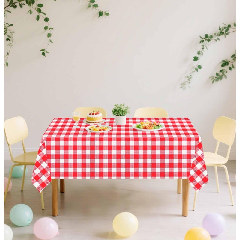 SietDESEO 2 Pack Red Gingham Tablecloth Rectangle 54 x 108
