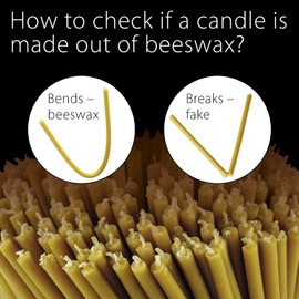 Danilovo Pure Beeswax Candles - No-Drip, Smoke-Less, Tall, Thin Taper Candles – Decorative Candles for Church Prayer, Decor or Birthday Candles – Honey Scented Candles – 6.5”x0.22”(4 Colors, 60 pcs)