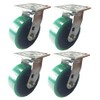4 Heavy Duty Caster Set Polyurethane on Cast Iron Wheels