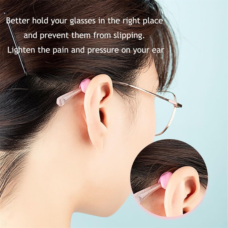 OPUGIT Glasses Ear Grips, Silicone Anti-Slip Eyeglass Temple Tip Sleeve