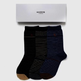 Hazzys (대구신세계)스트라이프 컬러배색 남성 양말 3종세트 HJSS5E105WT Daegu Shinsegae Striped Color Block Men's Sock 3-Piece Set HJSS5E105WT