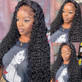 Siyun Show Curly Lace Front Wigs Human Hair 28Inch 13x6 Lace Frontal Wigs Human Hair With Baby Hair 150% Density Curly Lace Front Wig Human Hair HD Lace Front Wigs Human Hair Natural Hairline