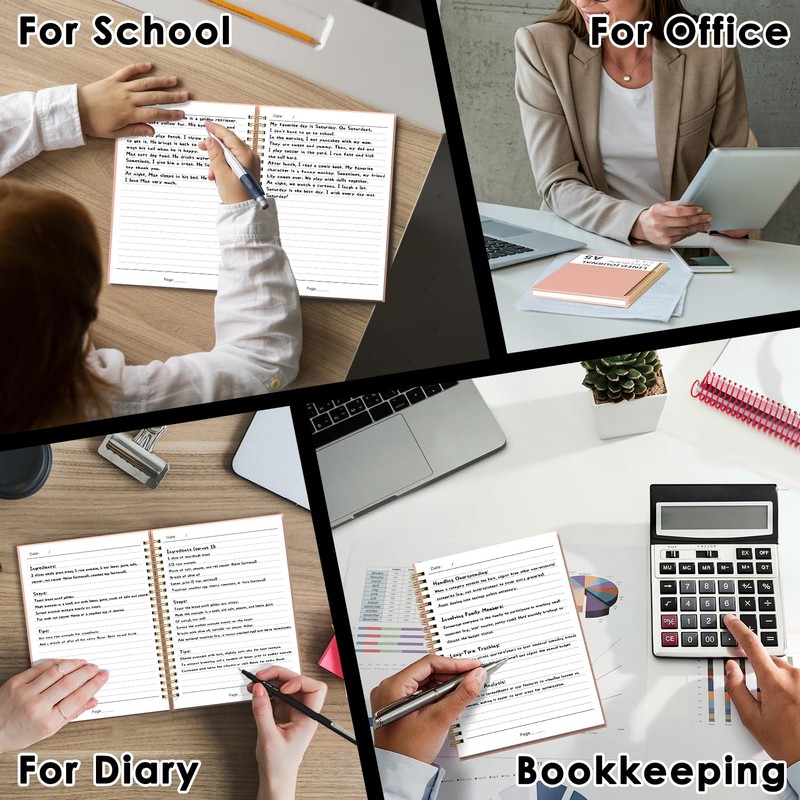 YDMADE Spiral Notebook, Hardcover Notebook for School & Work, Lined