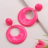 Retro Neon Dangle Earrings for Women 70s 80s Acrylic Hoop