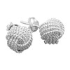 Designer Inspired Sterling Silver Rope Knot Stud Earrings